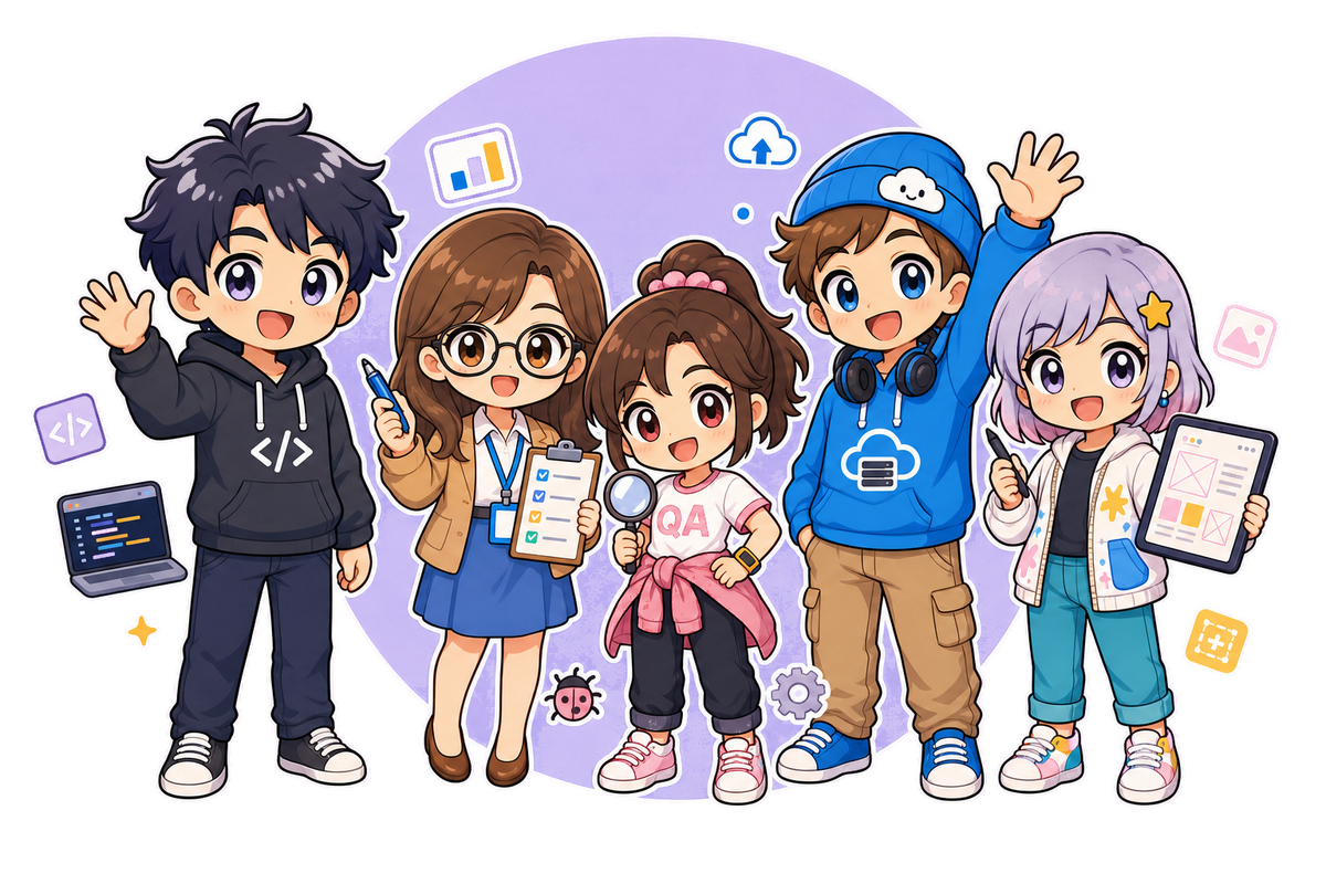 กลุ่มตัวละครทีมเทค Tech Team Quest